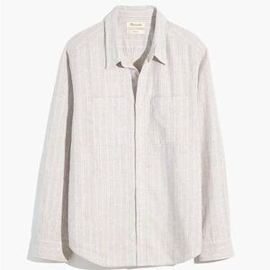 NWT! Madewell 	Hemp-Cotton Perfect Long-Sleeve Shirt / X-LARGE / LIGHT GRAPHITE